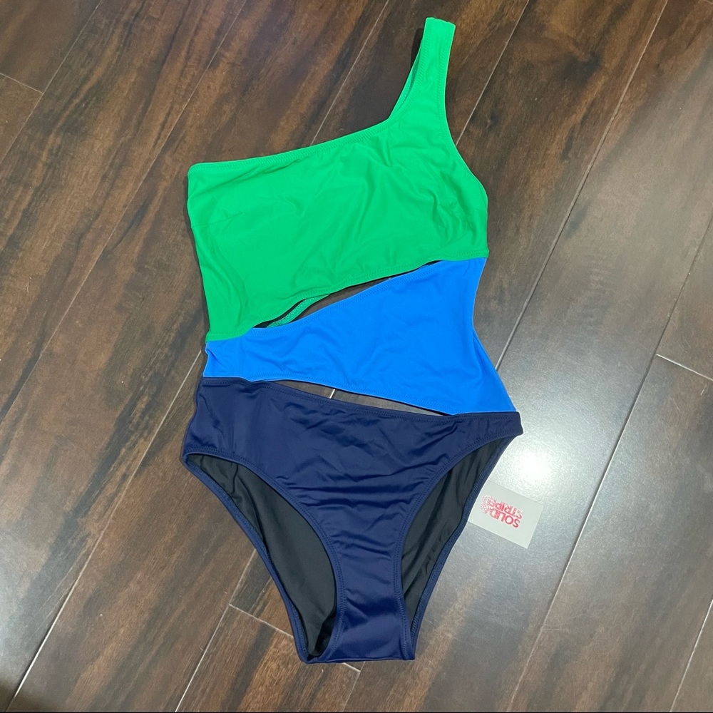Solid & Striped one shoulder one-piece swimsuit